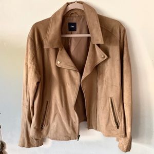 Vegan Suede Biker Jacket